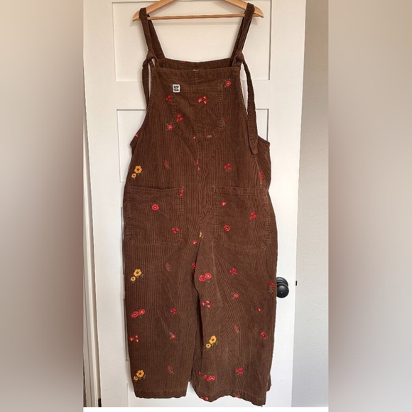 Lucy & Yak Pants - Lucy And Yak Brown Embroidered Cord overalls US18